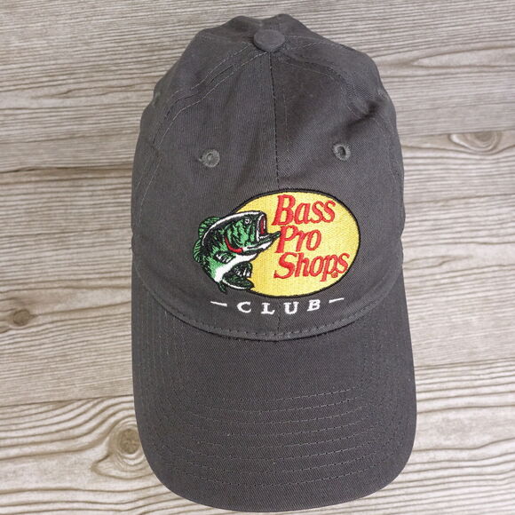 BASS PRO SHOPS CLUB GRAY ADJUSTABLE STRAPBACK BASEBALL HAT CAP - Picture 3 of 8